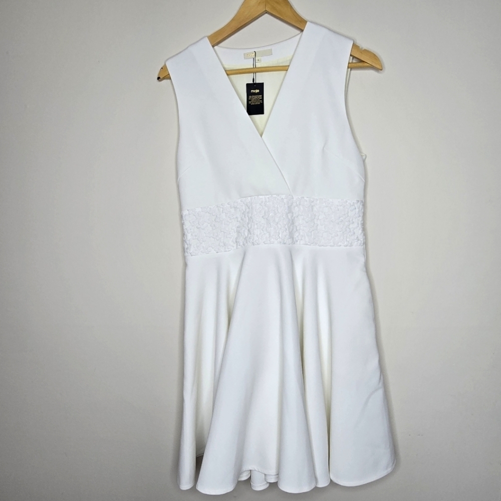 Maje Women's Racine Ecu Lace Ivory White Dress size 3/M - Picture 3 of 13